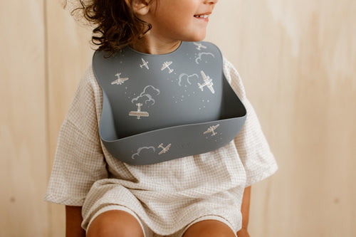 Bavoir en Silicone Aviateur