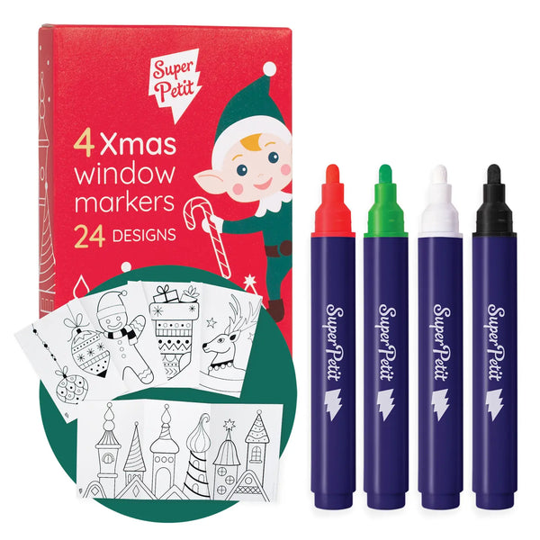 Boîte de 4 feutres pour vitres - Noël