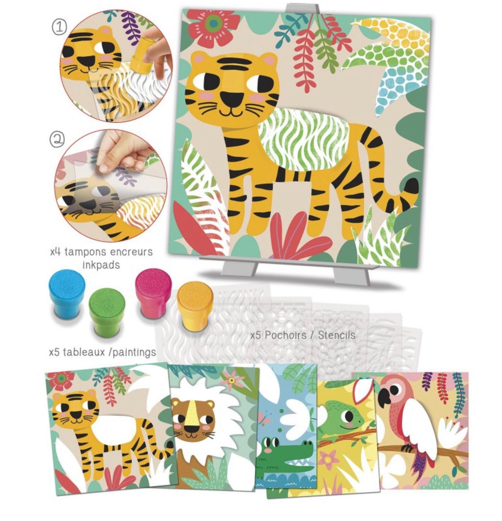 Pochoirs Motifs "Couleurs de la Jungle"