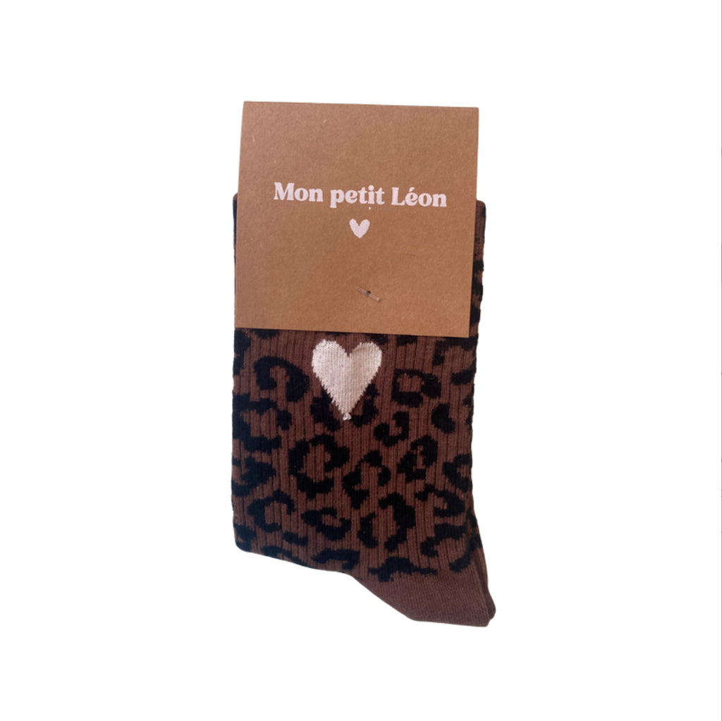 Chaussette Léopard Cœur