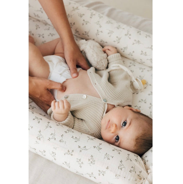 Gilet bébé canalé beige T1