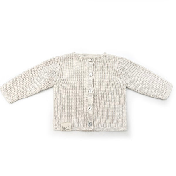 Gilet bébé canalé ivory T1