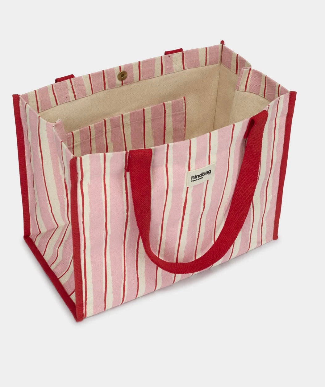 Sac cabas Claude Rayures rouge et rose