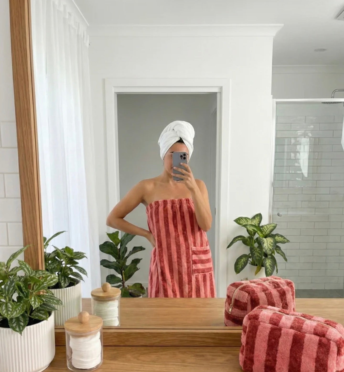 Paréo De Bain rayé Rose