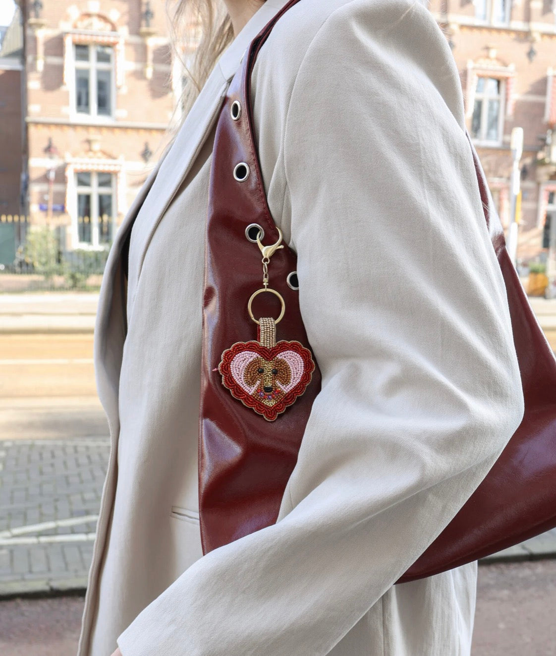 Porte-clés Chien en Coeur