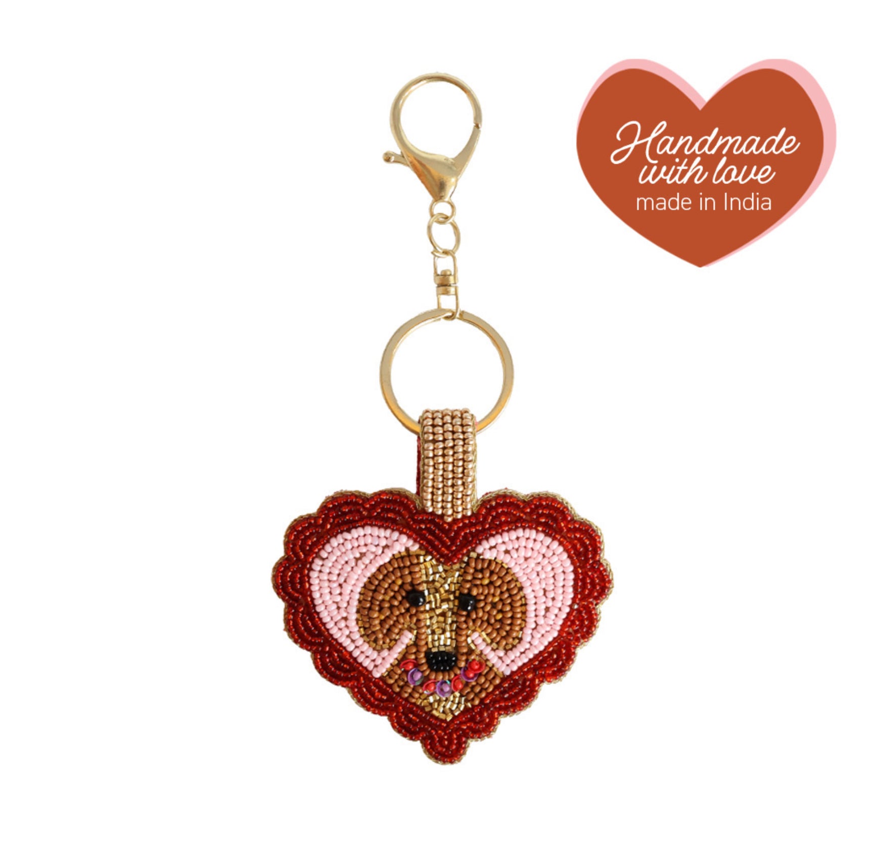 Porte-clés Chien en Coeur