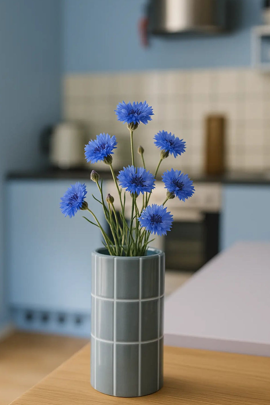 Vase Carrelage Bleu
