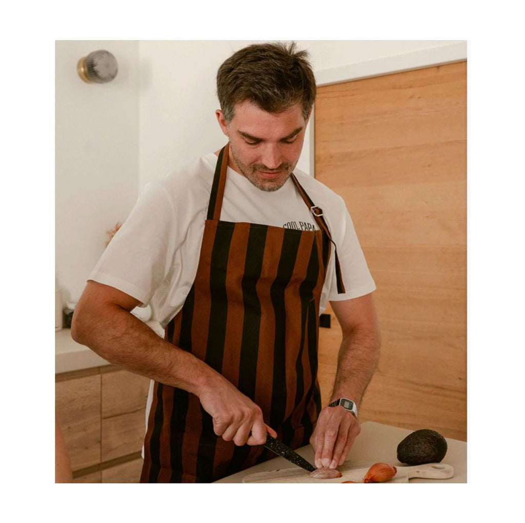 Tablier de cuisine adulte Rayures marrons et noirs