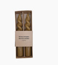 Set de 2 bougies torsadées kaki