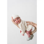 Gilet bébé canalé ivory T1