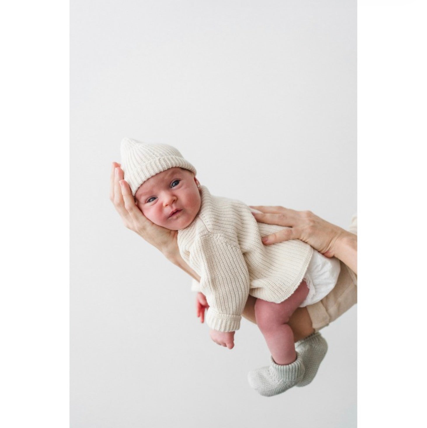 Gilet bébé canalé ivory T1