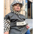Poncho de pluie Damiers kaki Enfant