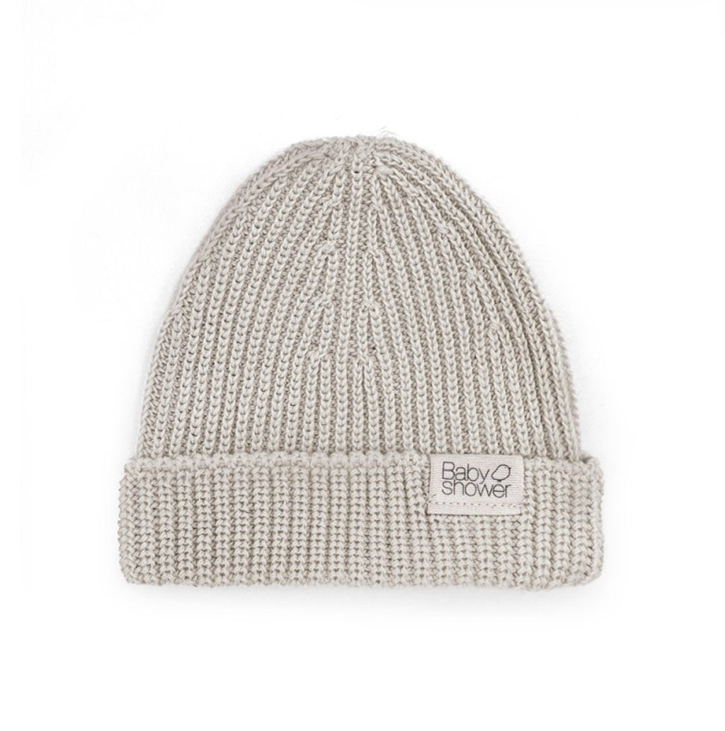 Bonnet bébé canalé beige t1