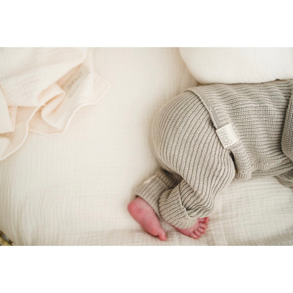 Pantalon bébé canalé ivory T1