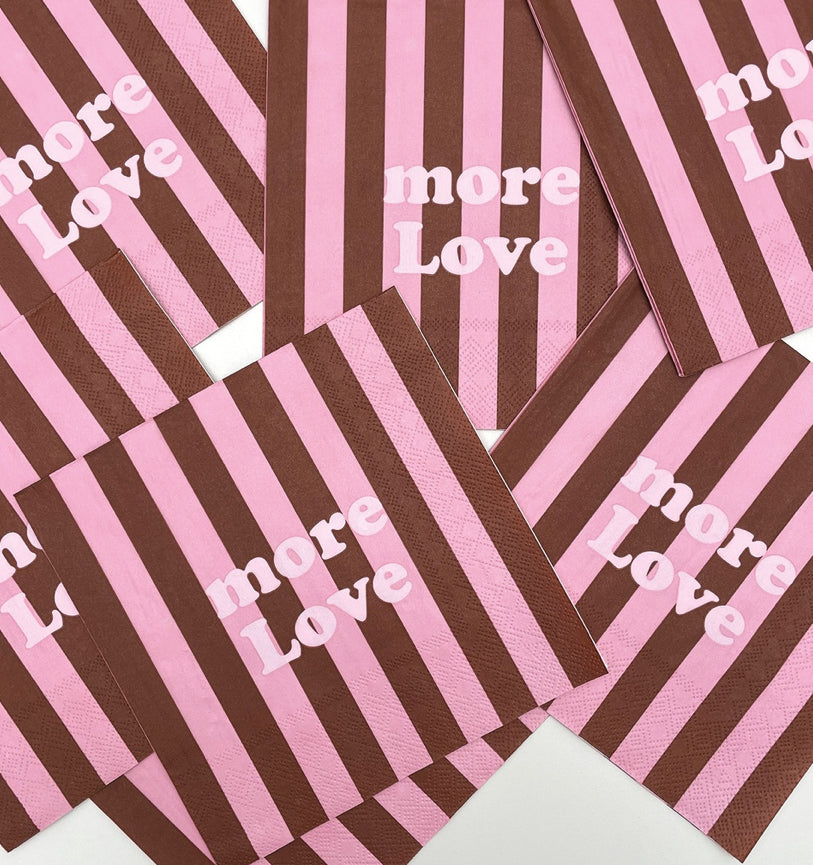 Serviette Papier Rayure More Love x20