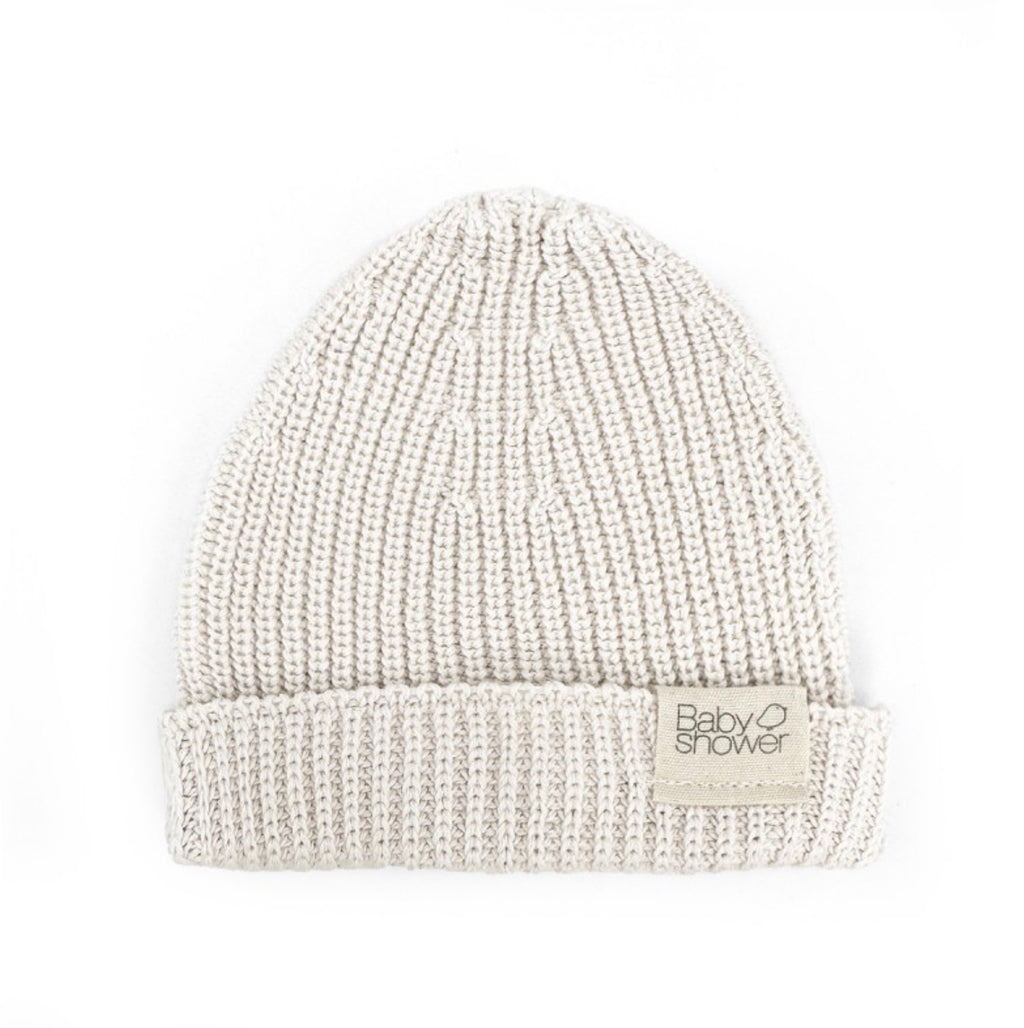 Bonnet bébé canalé ivory T1