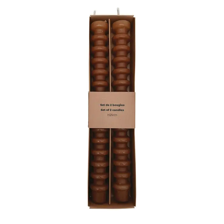 Set de 2 bougies anneaux Marron