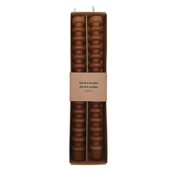 Set de 2 bougies anneaux Marron