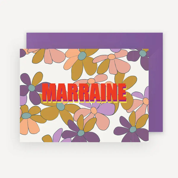 Carte Marraine Fleurs