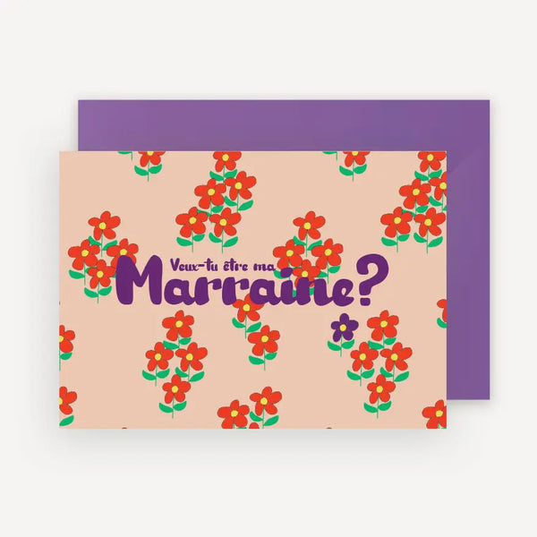 Carte : Veux-tu être ma marraine ?