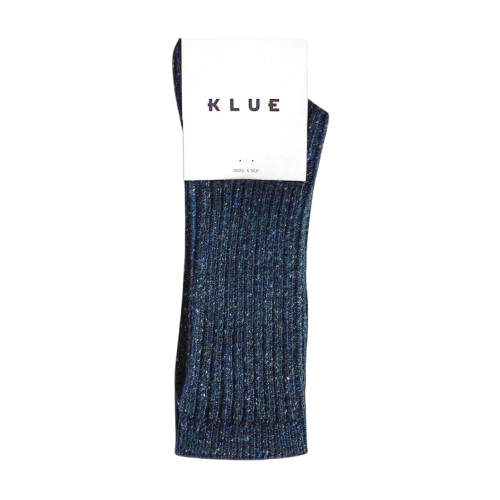 Chaussettes En Soie Et Laine Marine