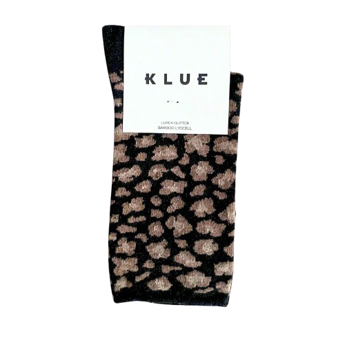 Chaussettes à Paillettes Léopard Noir