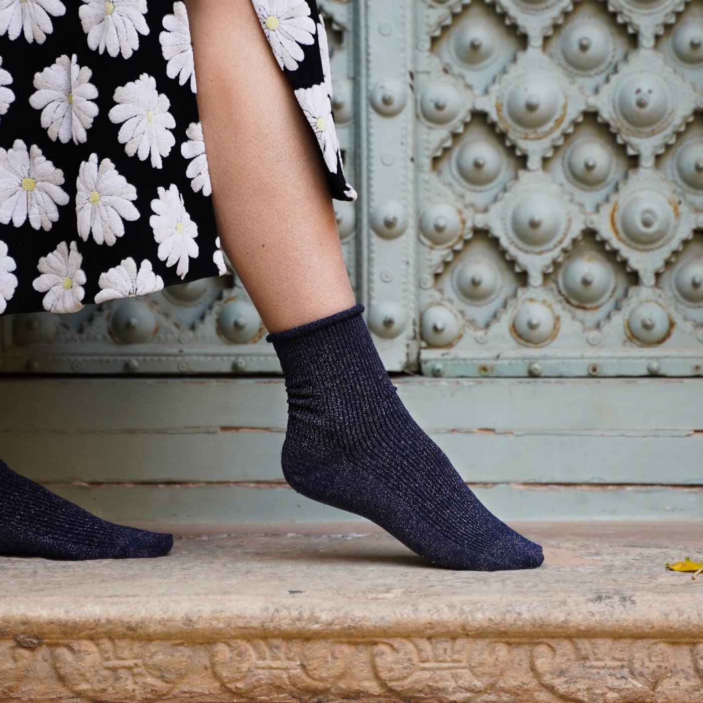 Chaussettes à Paillettes Bleues