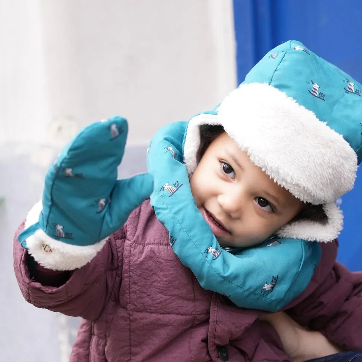Moufles Imperméable Chien Sur Luge Enfant
