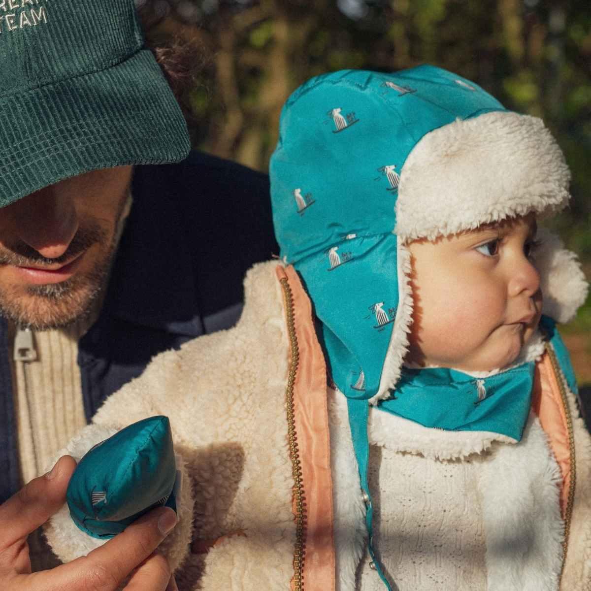 Chapka Imperméable Chien Sur Luge Enfant