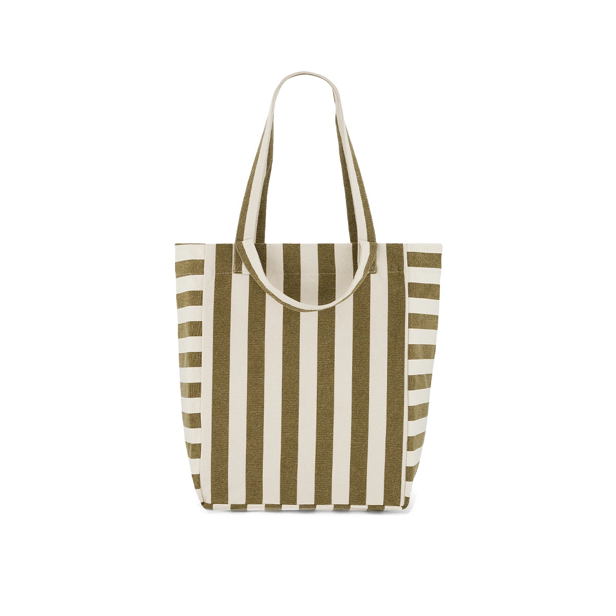 Sac Cabas Elisabeth Rayures Olive / Greige