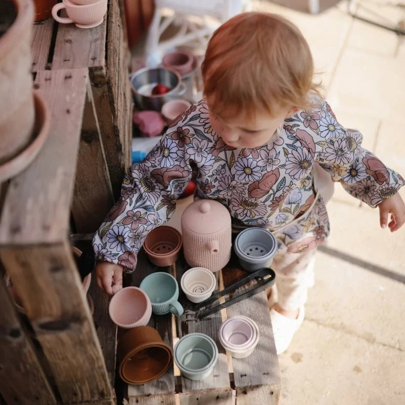 Bavoir Manche Longue fleurs