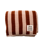 Serviette de bain rayures marrons et beiges