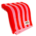 Serviette de bain rayures rose et rouge