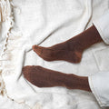 Chaussettes à Paillettes Marron Camel