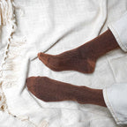 Chaussettes à Paillettes Marron Camel