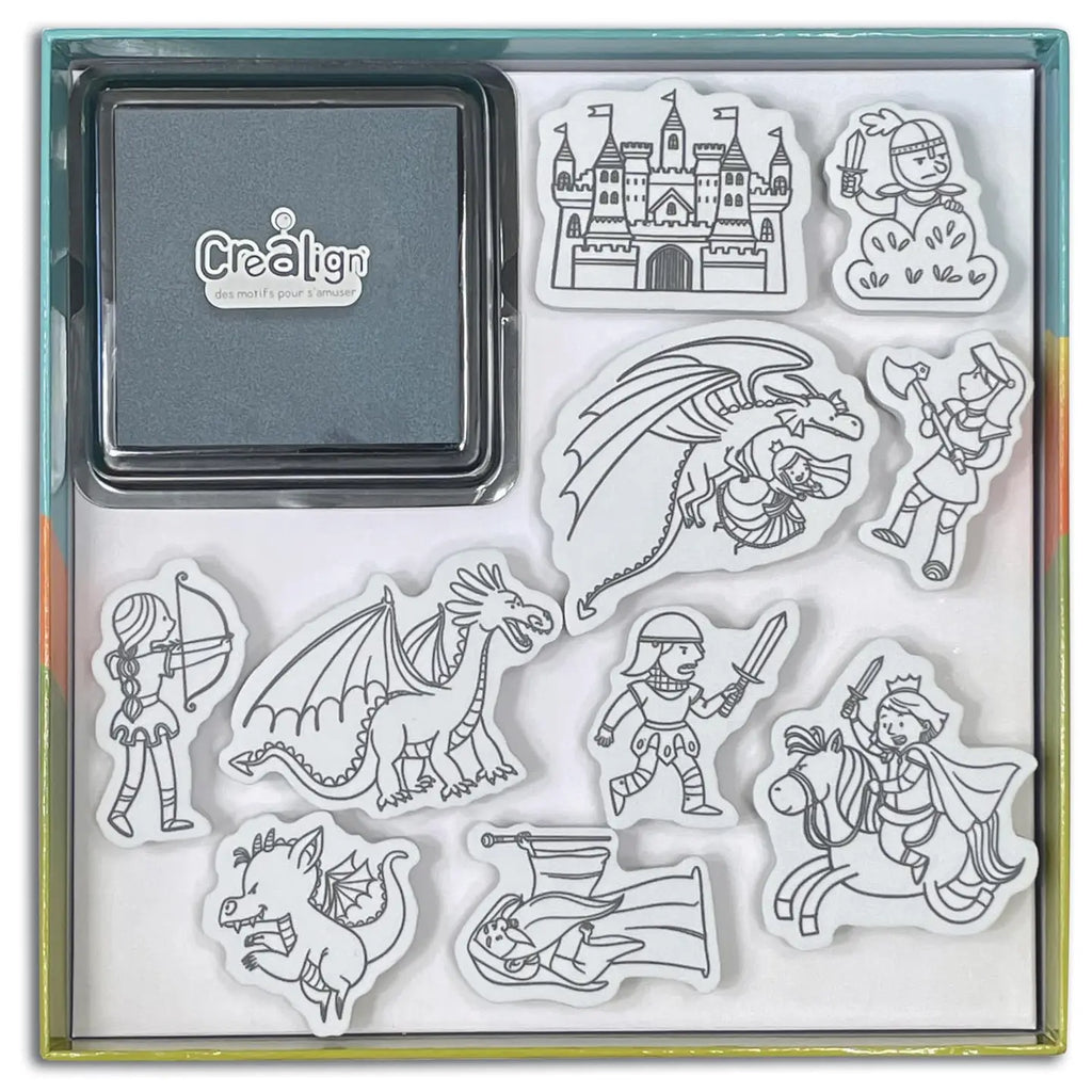 Personnages à tamponner : Chevaliers et dragons