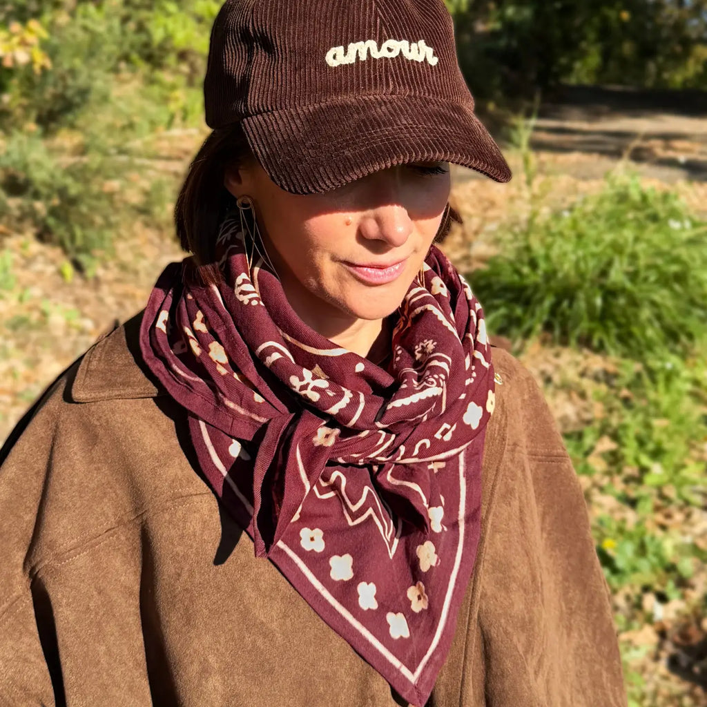 Grand foulard Grenat