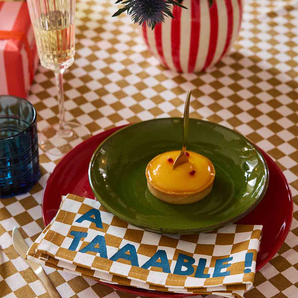 Serviette de table Josephine Damier Caramel A taable !