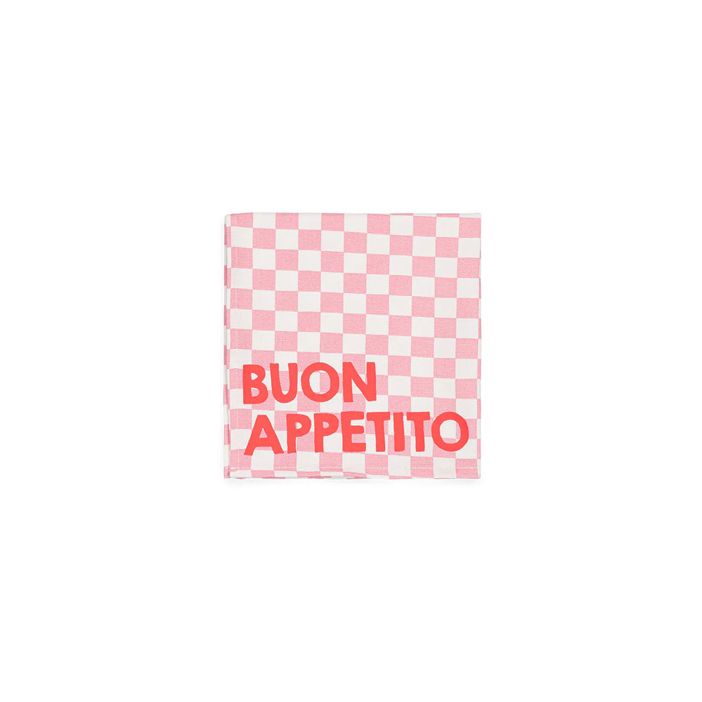 Serviette de table Josephine Damier rose Buon Appetito