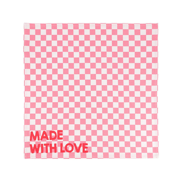 Serviette de table Josephine Damier rose Made with love