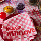 Serviette de table Josephine Damier rose Made with love