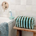 Trousse de toilette Vic éponge Rayures Kaki / Bleu