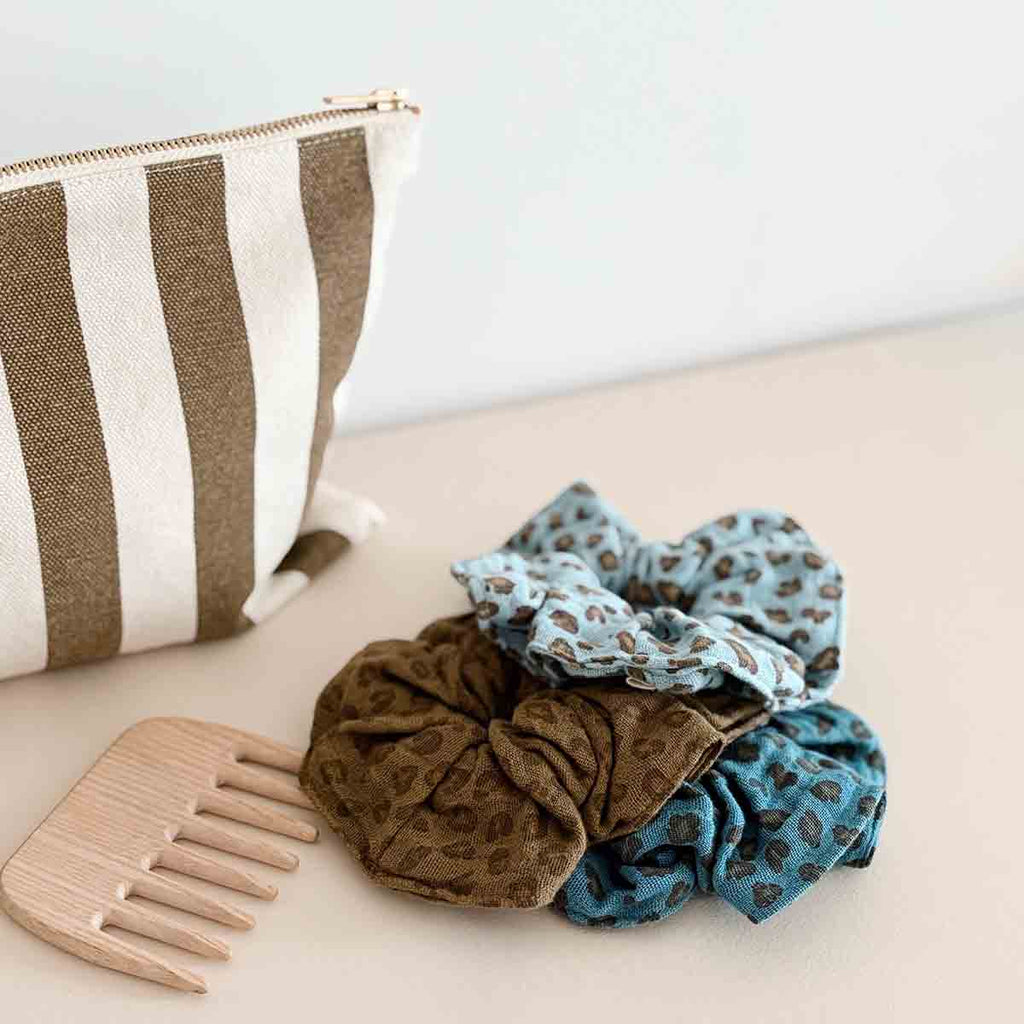 Chouchou Léopard Blue jean