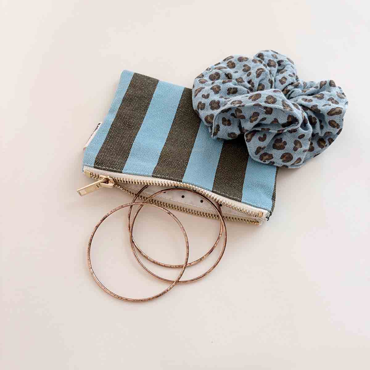 Chouchou Léopard Ice blue
