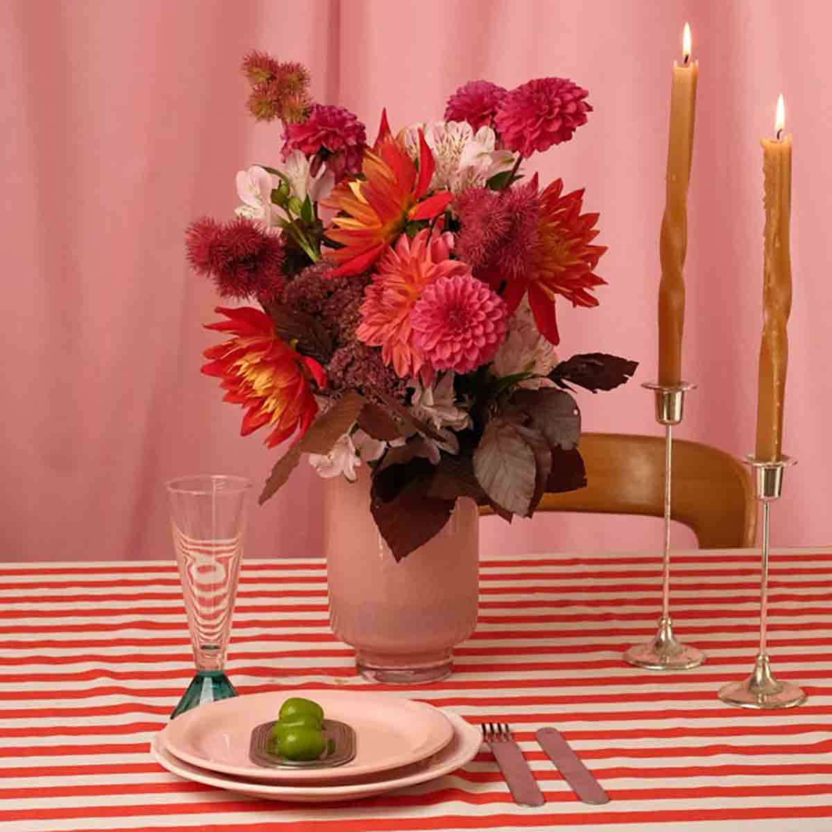 Nappe Zoe Rayures Cerise