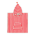 Poncho de bain Suzon Rayures Rouge