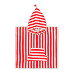 Poncho de bain Suzon Rayures Rouge