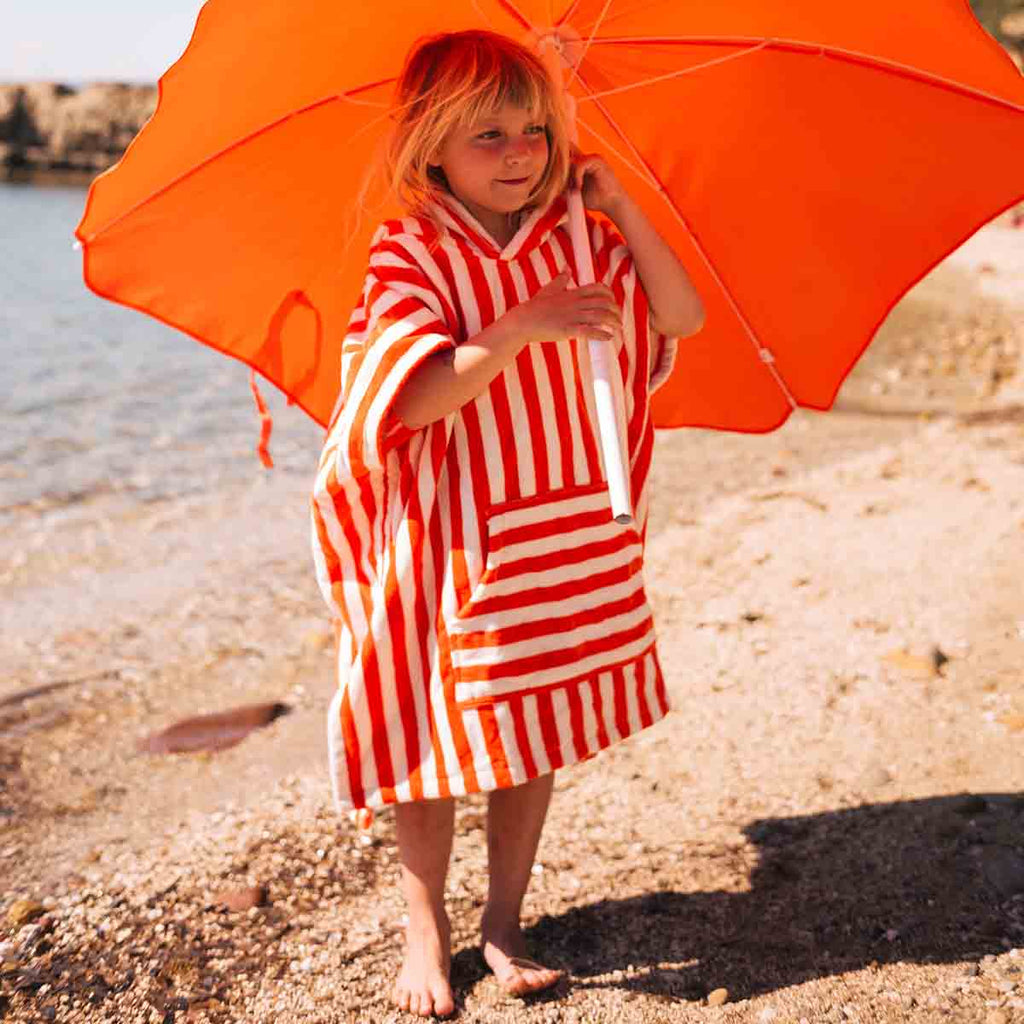 Poncho de bain Suzon Rayures Rouge