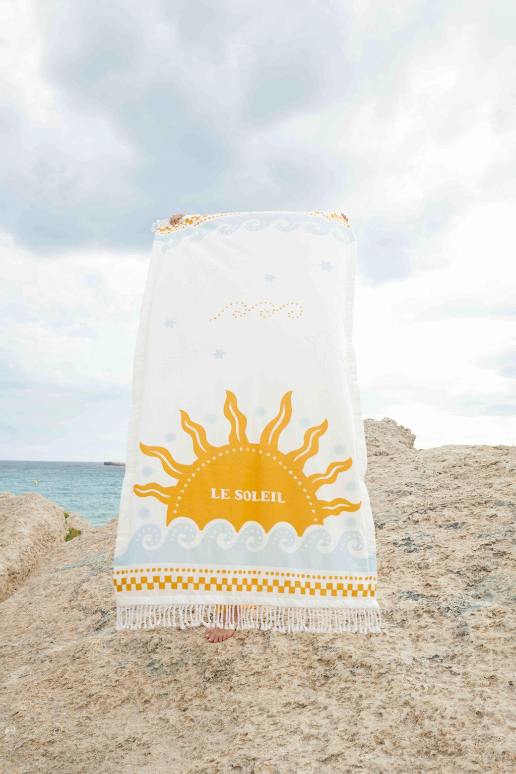 Fouta coton doublée éponge blue Sky the sun