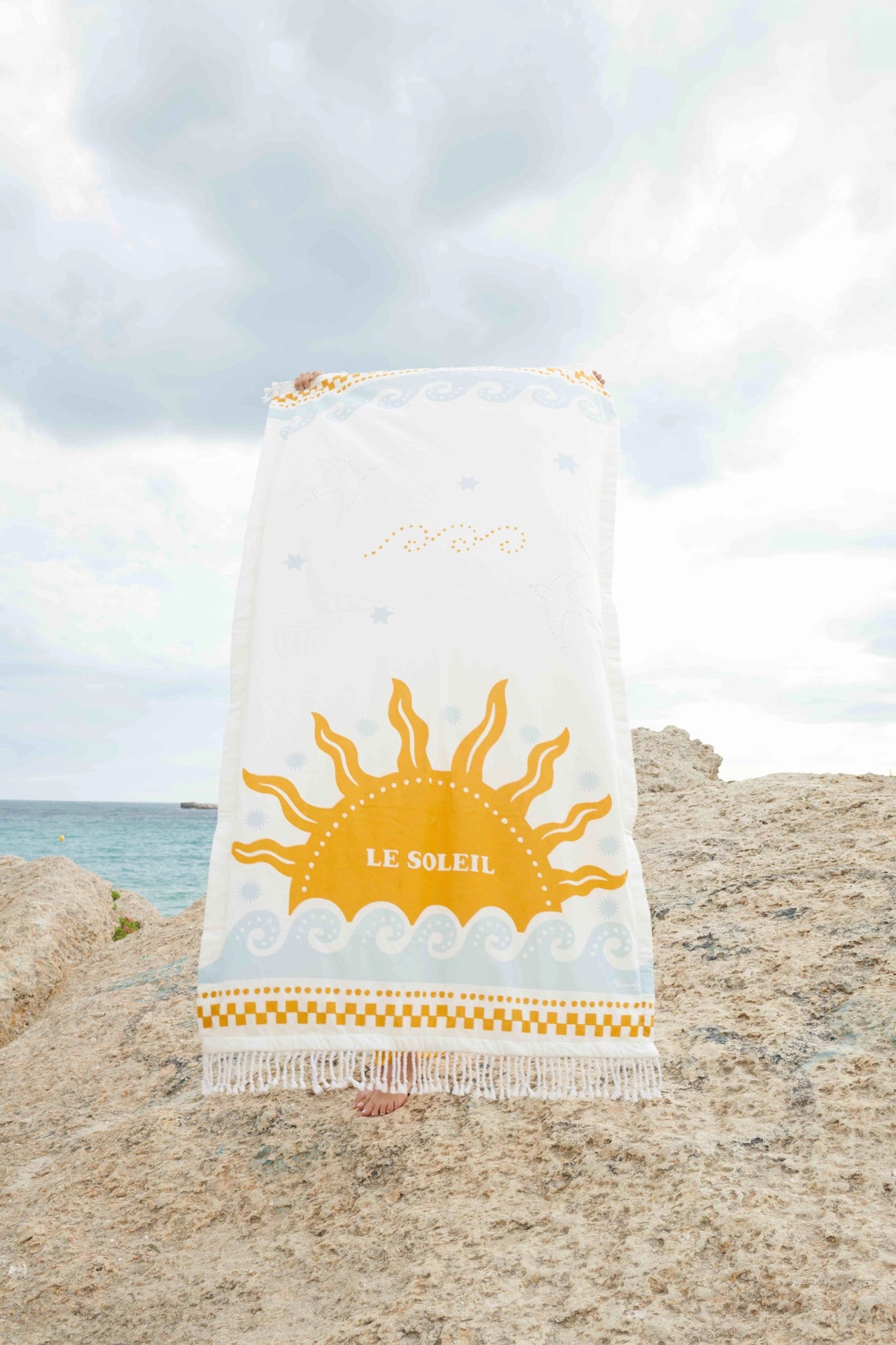 Fouta coton doublée éponge blue Sky the sun